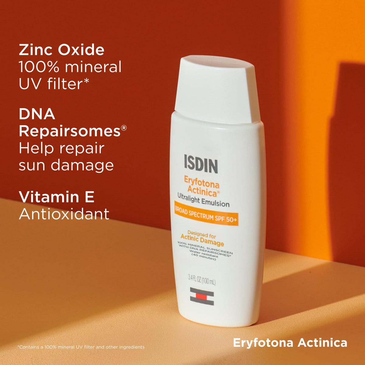 ISDIN Eryfotona in bathroom routine next to moisturizer illustrating daily use