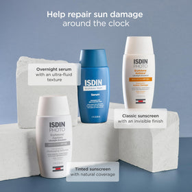 ISDIN label close-up displaying Night Repairsomes and ingredient transparency benefit