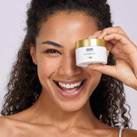 ISDIN cream texture close-up highlighting smooth, lightweight feel