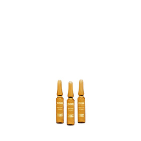 ISDIN ampoules front packaging showing five travel-size vials and brand benefit