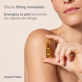 ISDIN application on face and neck demonstrating lifting massage benefit