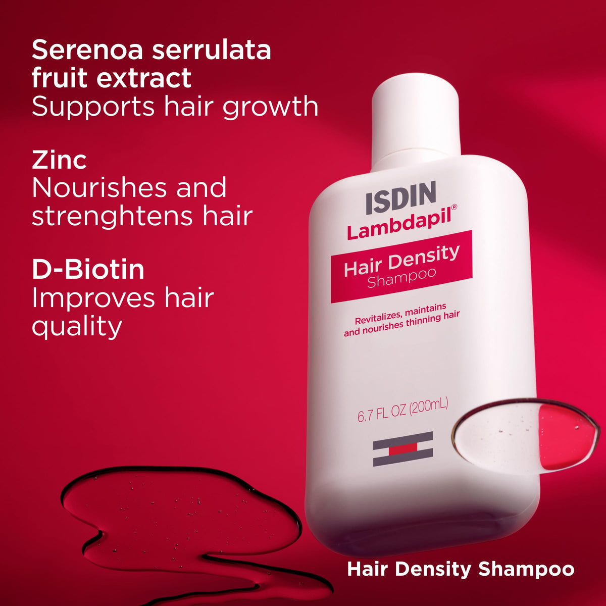 ISDIN Lambdapil ingredient focus on Serenoa serrulata and vitamins for scalp support