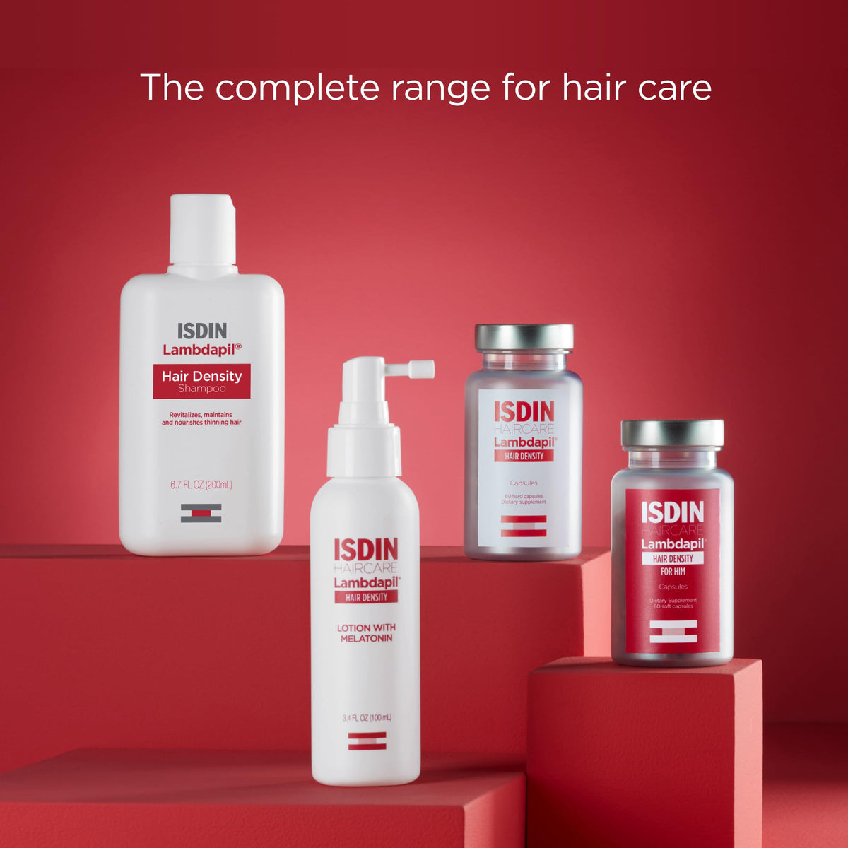 ISDIN Lambdapil lifestyle before after showing improved hair volume and natural look