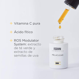 ISDIN serum texture close-up, shows lightweight absorbent formula for even application