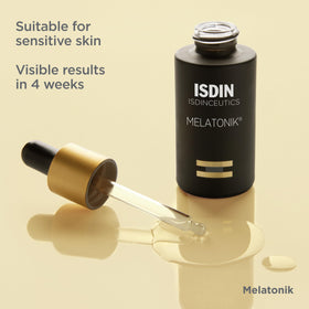 ISDIN Melatonik nighttime routine lifestyle on bedside table showing nightly use benefit: simple integration