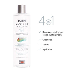 ISDIN ingredients label close-up highlighting hypoallergenic and alcohol-free benefits
