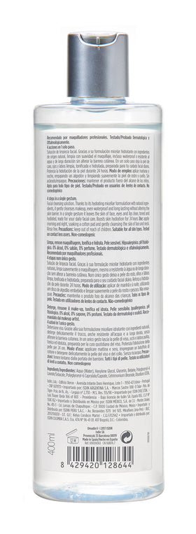 ISDIN micellar water on bathroom vanity in lifestyle setting for daily routine ease