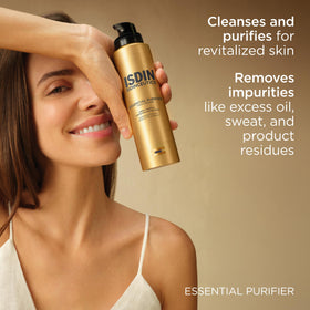 ISDIN foam dispensed in hand illustrating soft foam and easy rinse