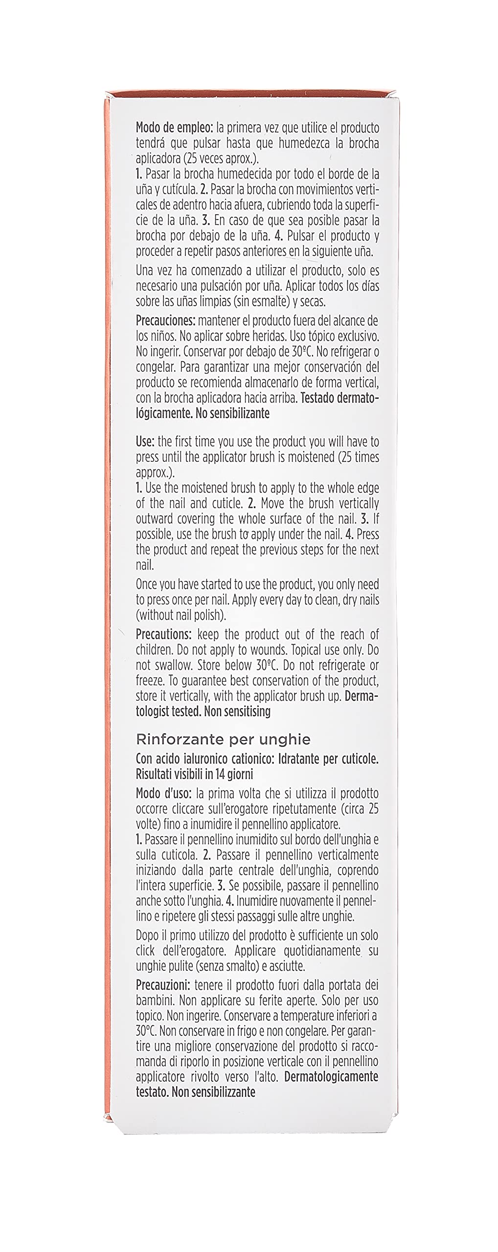 ISDIN Si-Nails back label close-up showing formulation details and usage guidance
