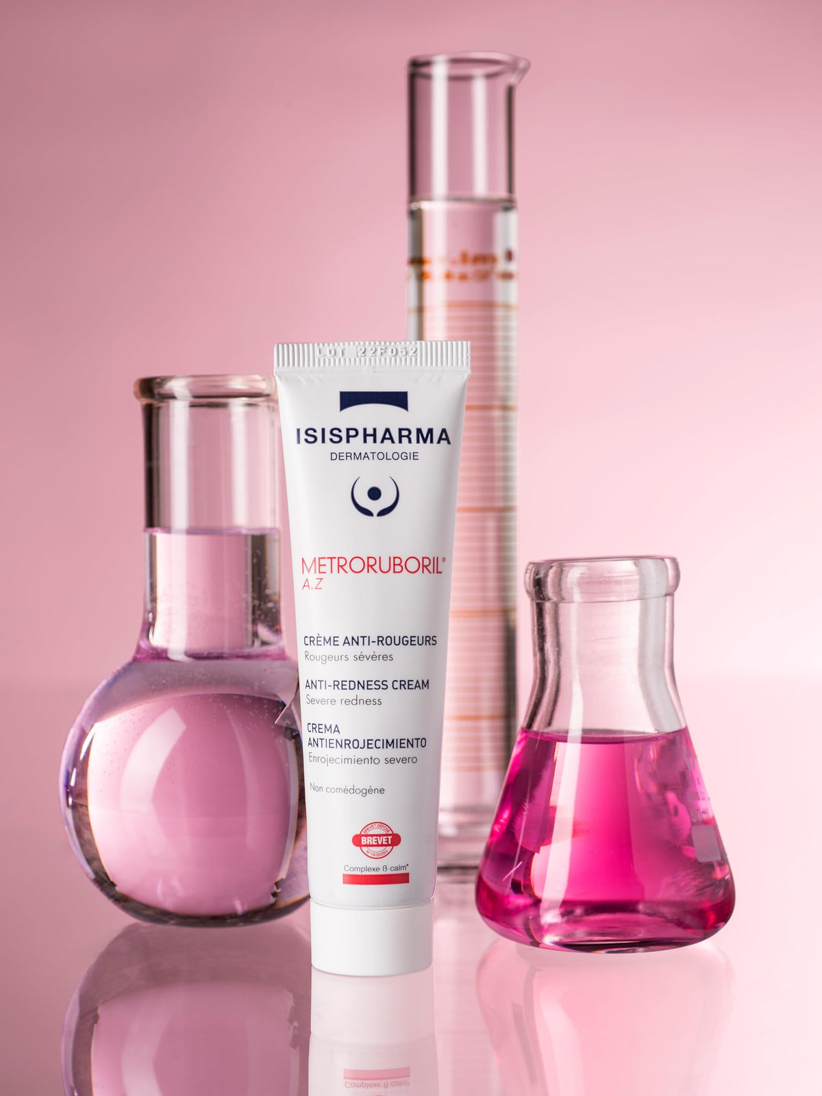 IsisPharma label close-up showing CALM complex for soothing effect