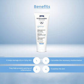 IsisPharma Sensylia cream texture close-up demonstrating creamy consistency and quick-absorbing hydration