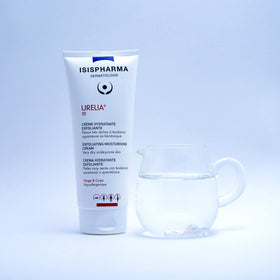 IsisPharma Urelia 10 being applied to elbow demonstrating softening benefit