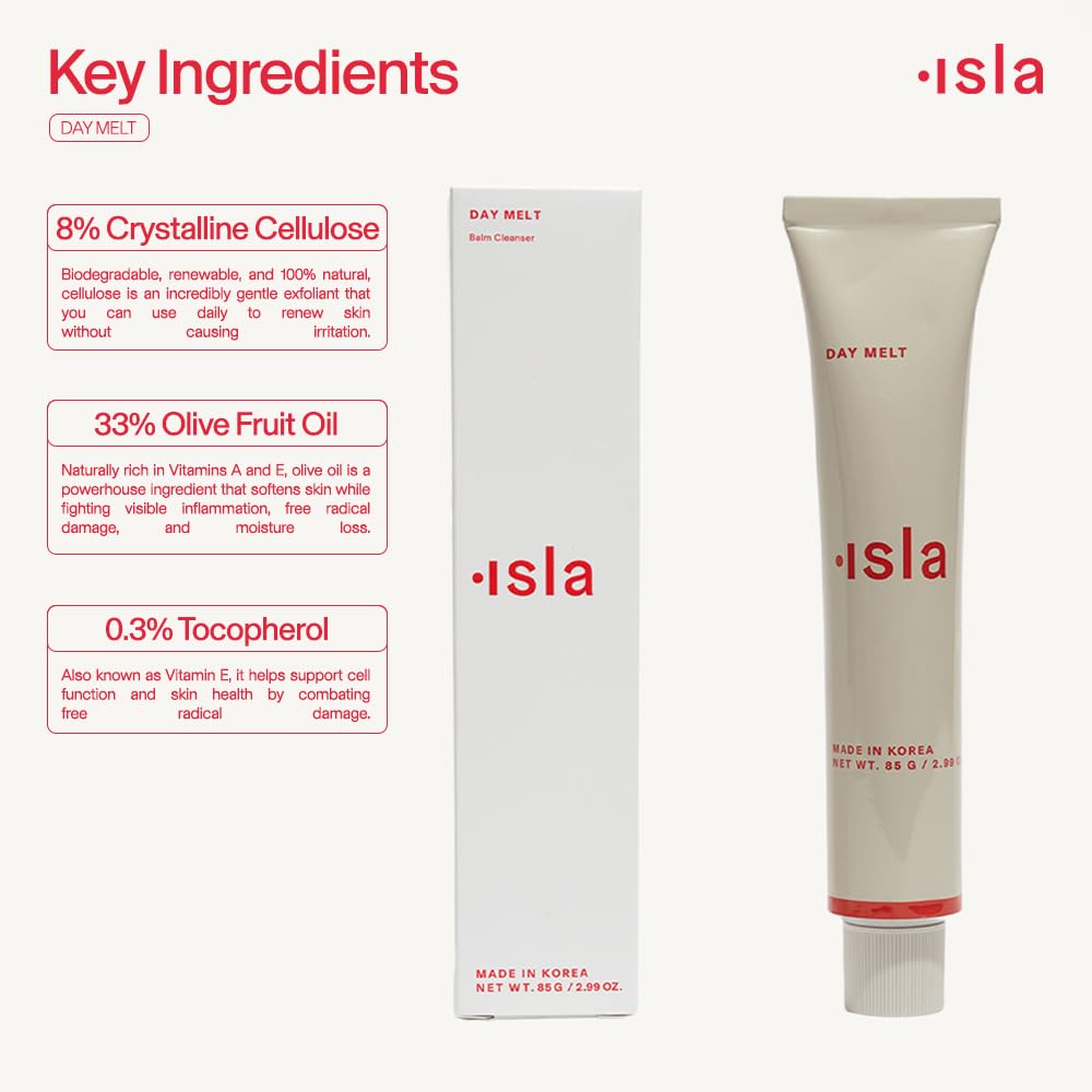ISLA Day Melt emulsifying from balm to milk on skin, shows easy rinsing benefit