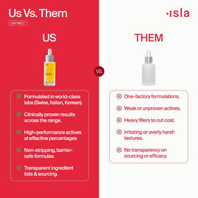 ISLA Day Melt on bathroom counter with towel, suggests daily skincare routine convenience