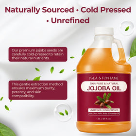 ISLA & FONTANE massaging jojoba oil into cuticles and nails — softens and conditions