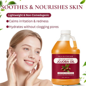 ISLA & FONTANE applying jojoba oil to hair ends — smooths and reduces frizz