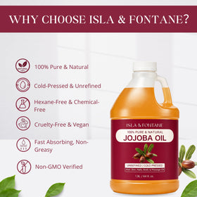 ISLA & FONTANE pouring jojoba oil texture close-up — demonstrates light absorption