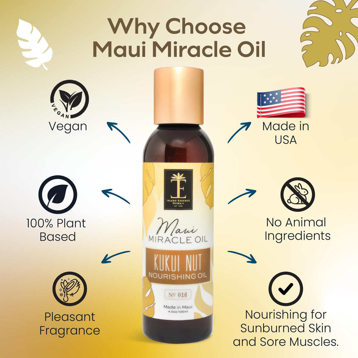 Island Essence assorted ingredient oils spread showing nourishing botanical blend benefit