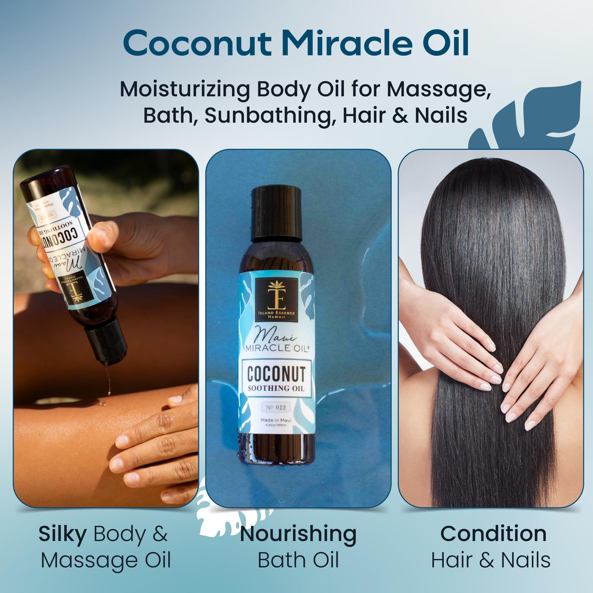 Island Essence pouring a drop from bottle to show easy controlled application