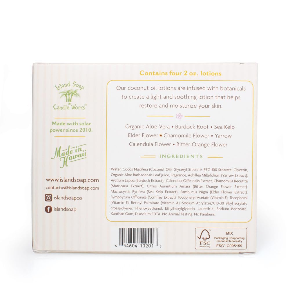 Island Soap & Candle Works travel-size bottles beside passport to show portable, TSA-friendly convenience