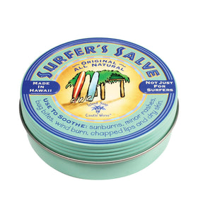 Island Soap & Candle Works tin on outdoor gear illustrating multipurpose protection for active lifestyles benefit