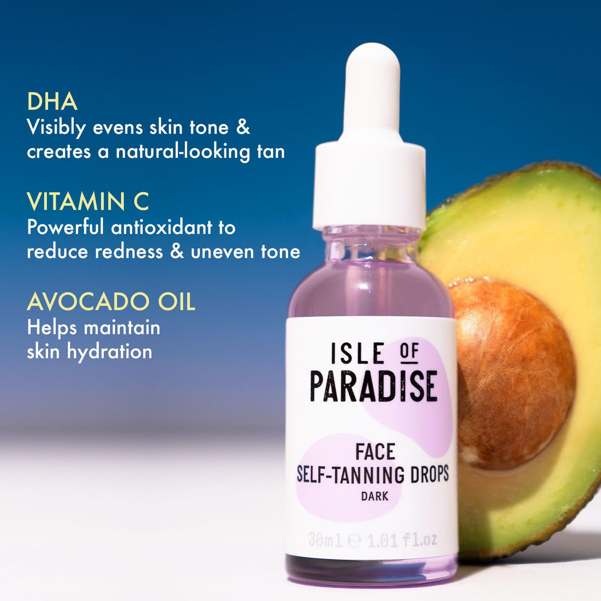 Isle of Paradise application on face demonstrating even coverage