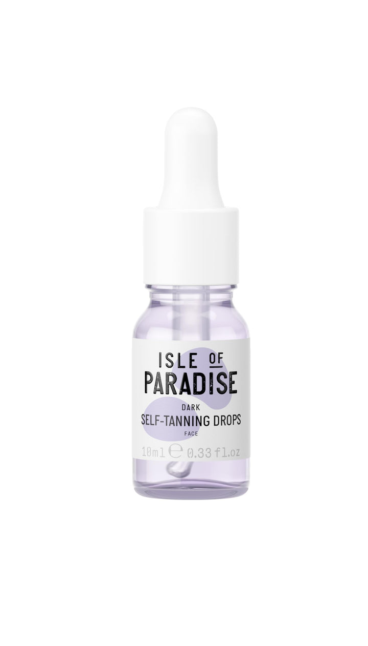 Isle of Paradise bottle front view showing compact dark self-tan drops