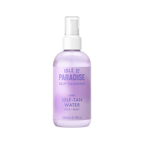 Isle of Paradise front packaging showing bottle and label benefits