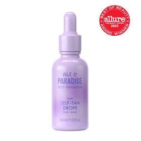 Isle of Paradise dropper dispensing a golden drop highlighting easy mixing benefit
