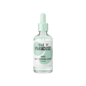 Isle of Paradise bottle front view showing brand and medium tint benefit
