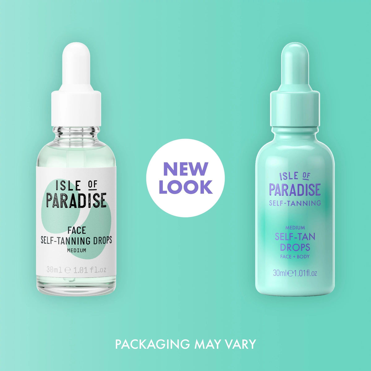 Isle of Paradise drops blended into moisturizer showing customizable tan