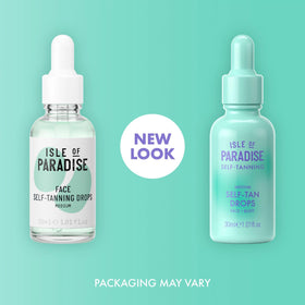 Isle of Paradise drops blended into moisturizer showing customizable tan