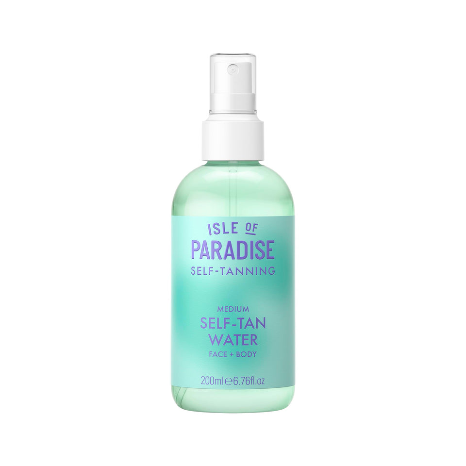 Isle of Paradise front packaging showing clear tanning mist benefit
