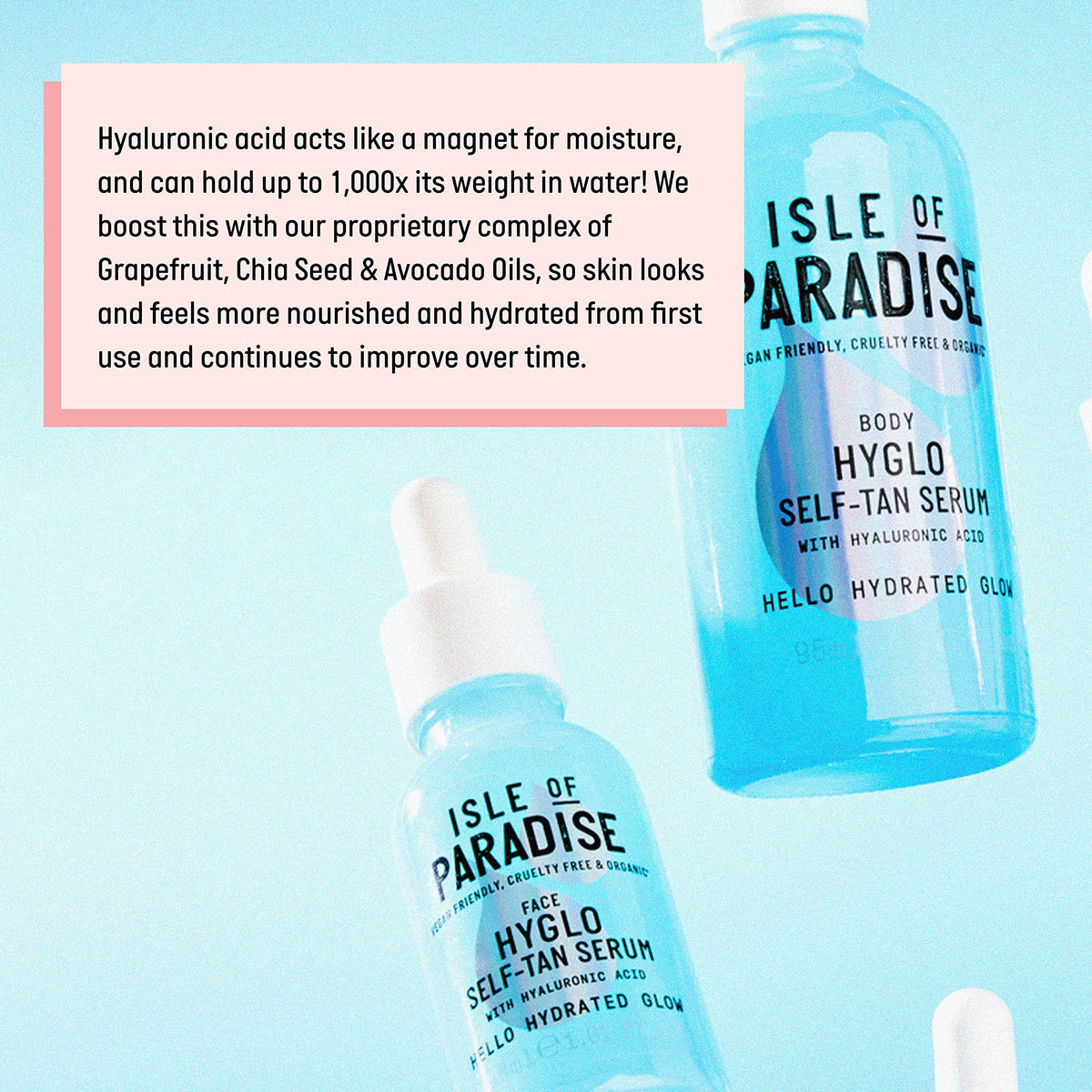 Isle of Paradise Hyglo beside common makeup for size and routine fit
