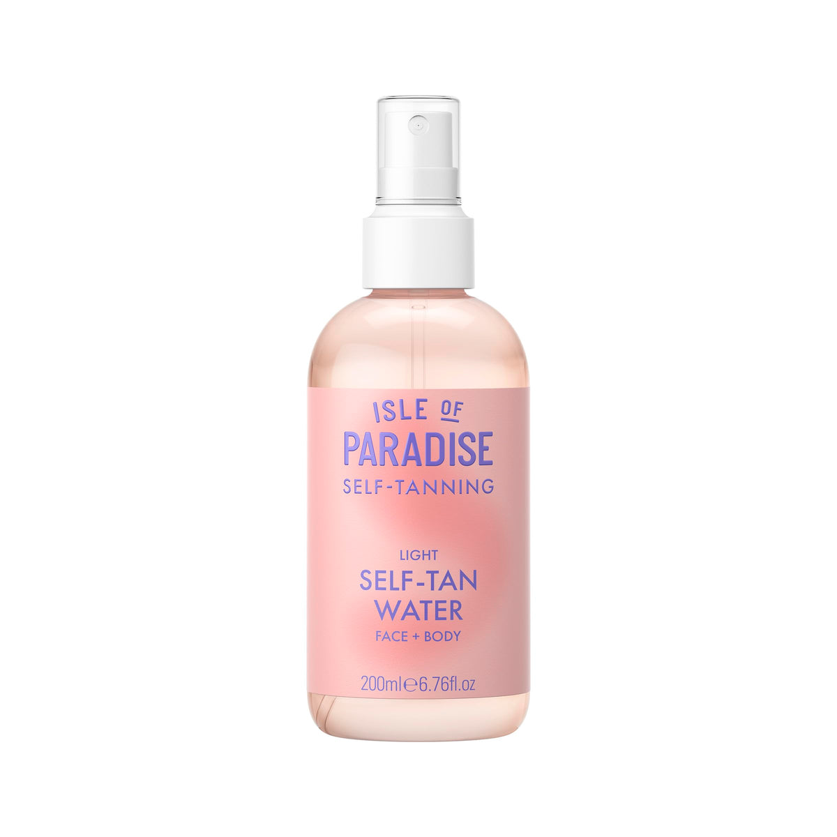 Isle of Paradise front packaging showing clear tanning water benefits