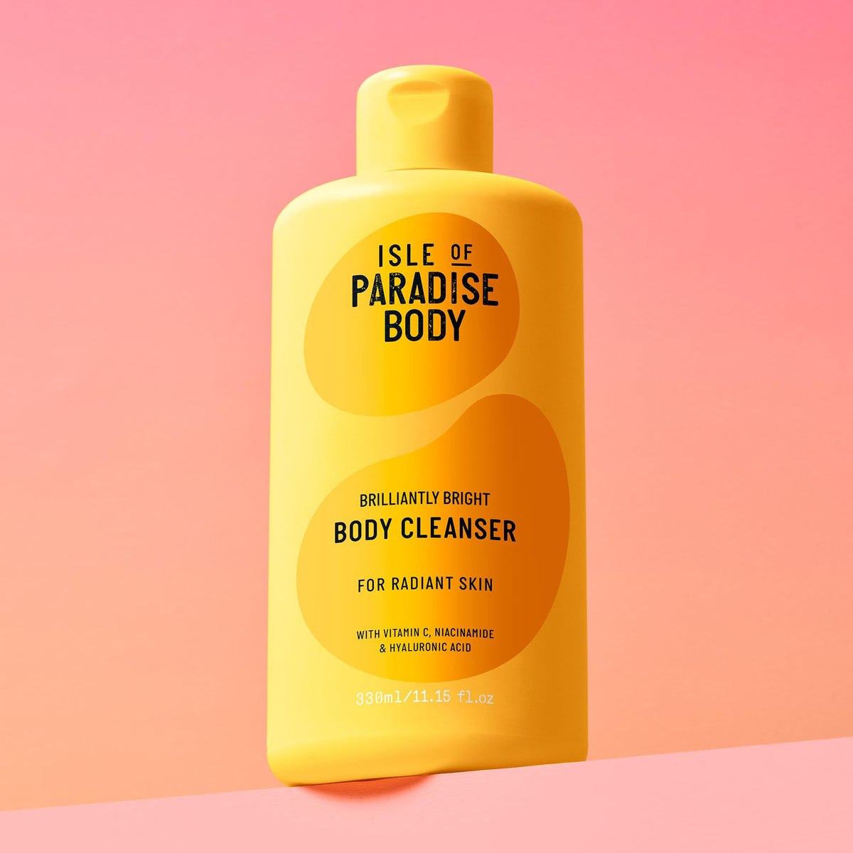 Isle of Paradise size comparison with 11.15 fl oz bottle showing scale