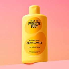 Isle of Paradise size comparison with 11.15 fl oz bottle showing scale