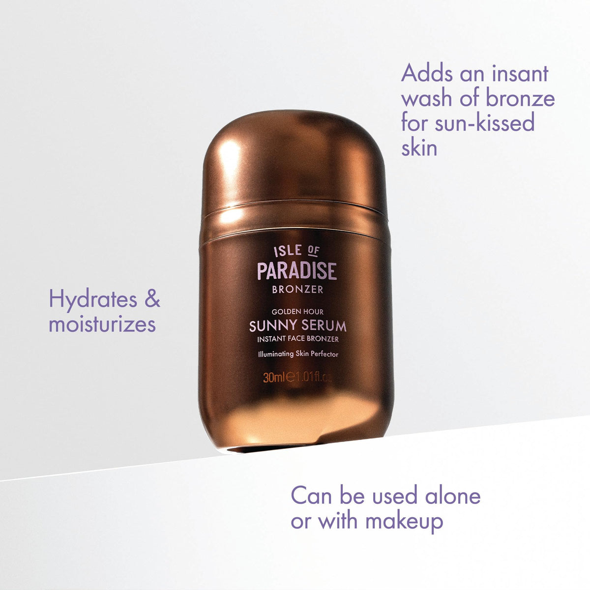 Isle of Paradise before and after on skin showing visible warm bronzing