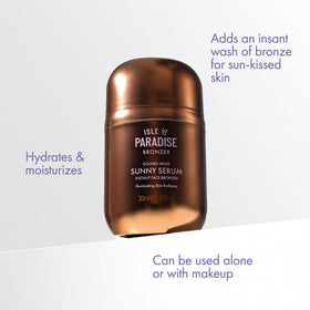 Isle of Paradise before and after on skin showing visible warm bronzing