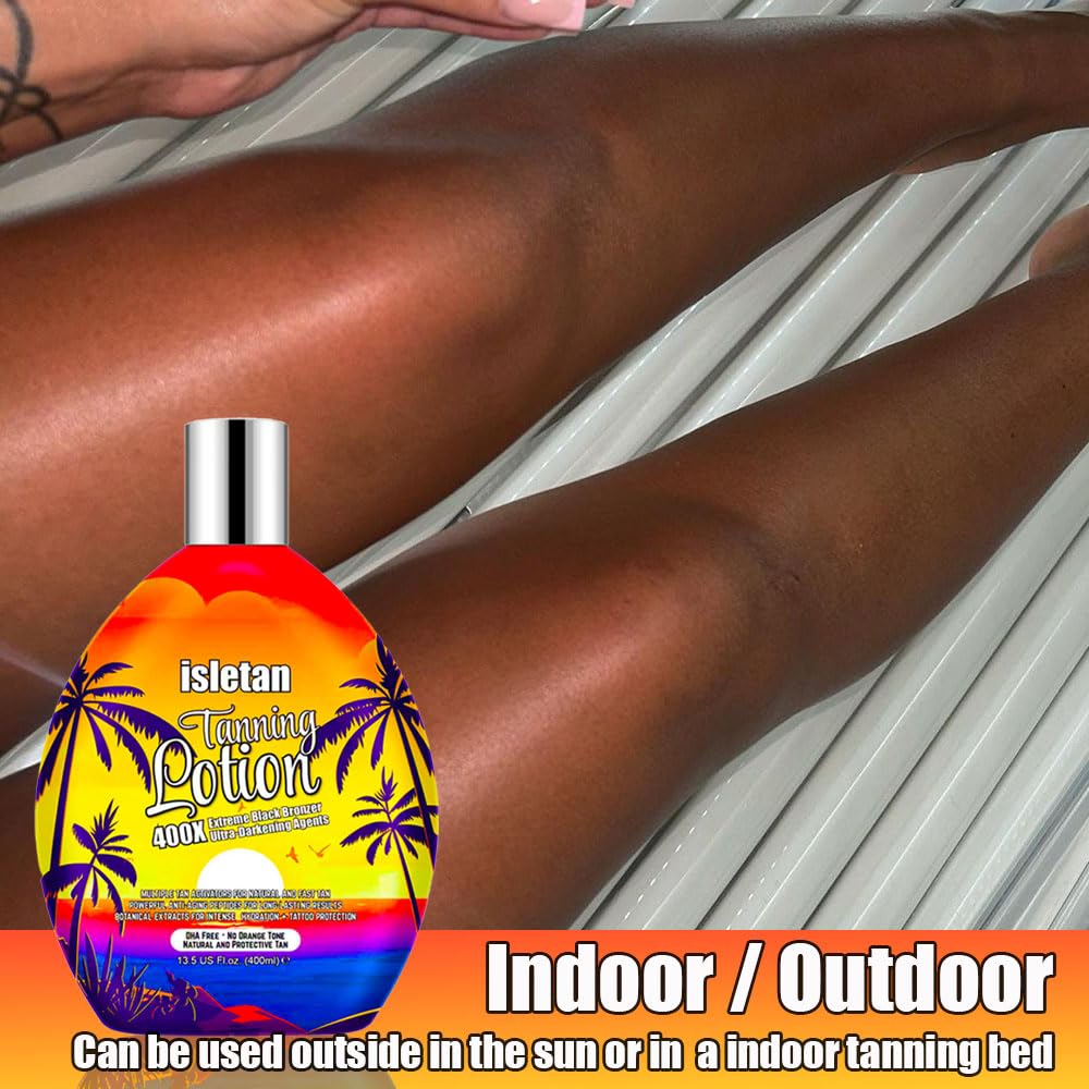 isletan applied on forearm demonstrating even coverage and instant bronzing