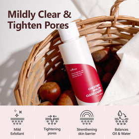 ISNTREE liquid texture close-up showing fast-absorbing clarity and non-sticky finish