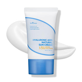 IsNtree front packaging of suncream shows SPF50 benefit
