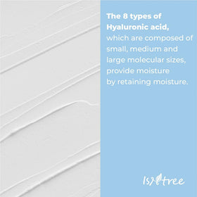 IsNtree ingredient graphic highlighting eight hyaluronic acids for layered moisture