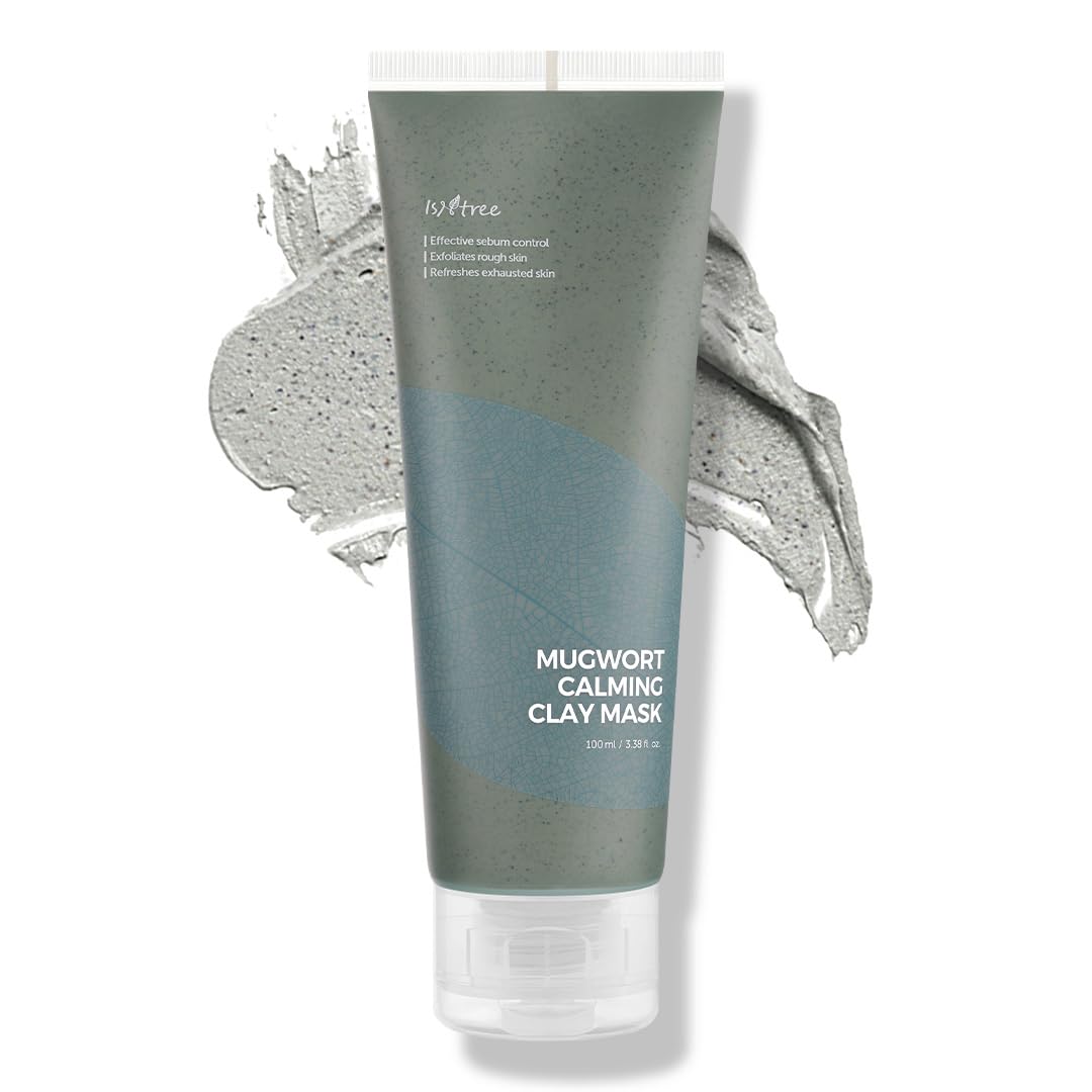 IsNtree front packaging showing mugwort clay mask and calming benefits
