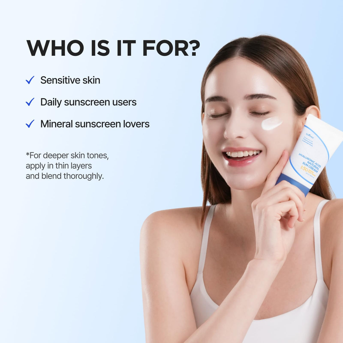 IsNtree tone-up before and after showing brightening effect