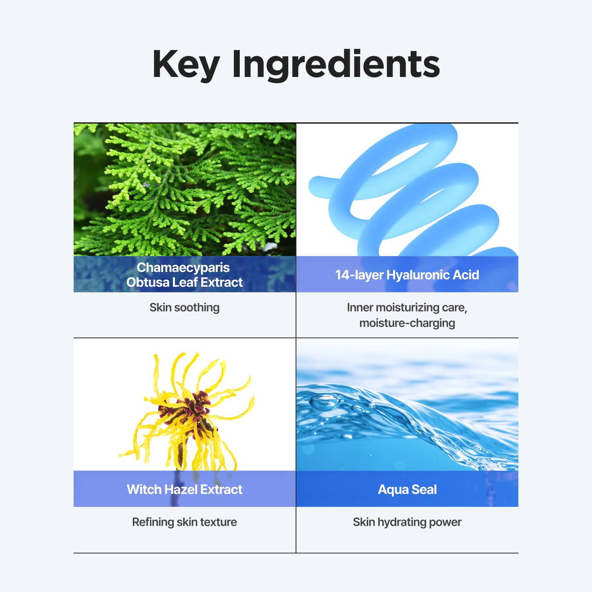 ISNTREE watery toner drops on skin showing lightweight texture and quick absorption