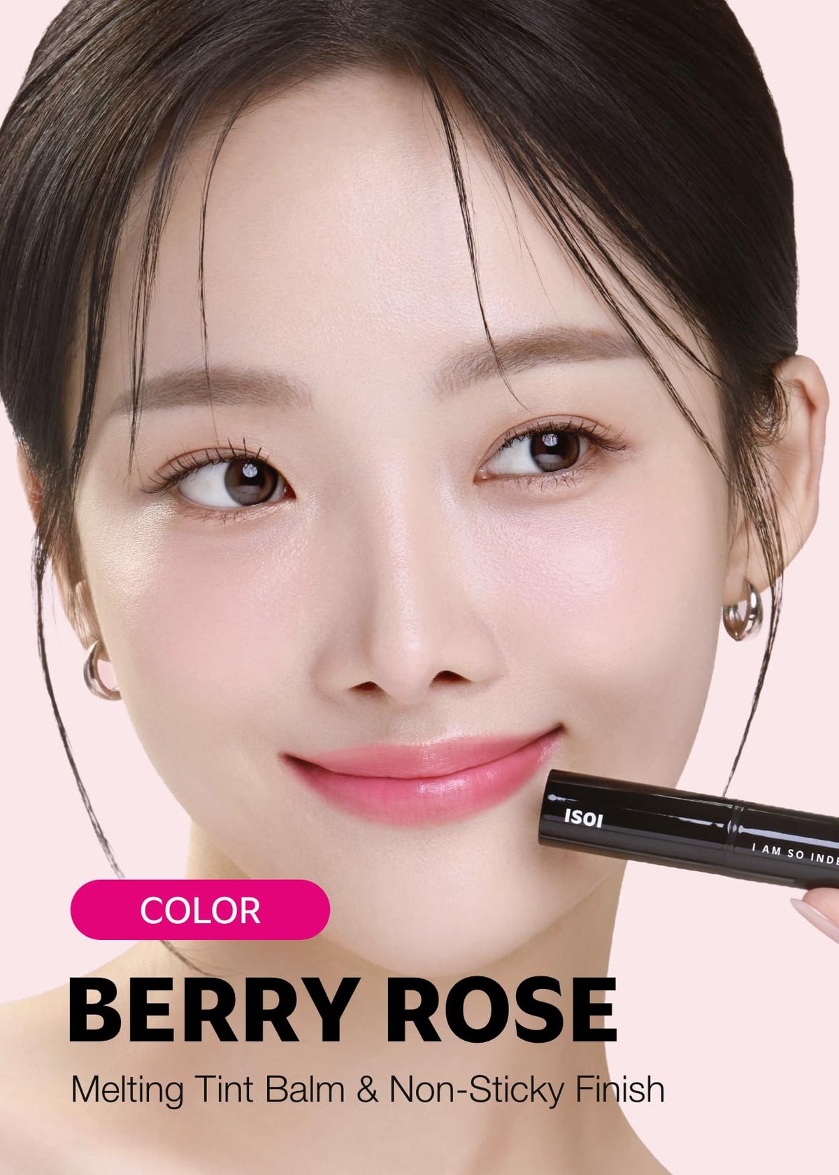 ISOI hand swatch of berry rose tint showing natural color enhancement