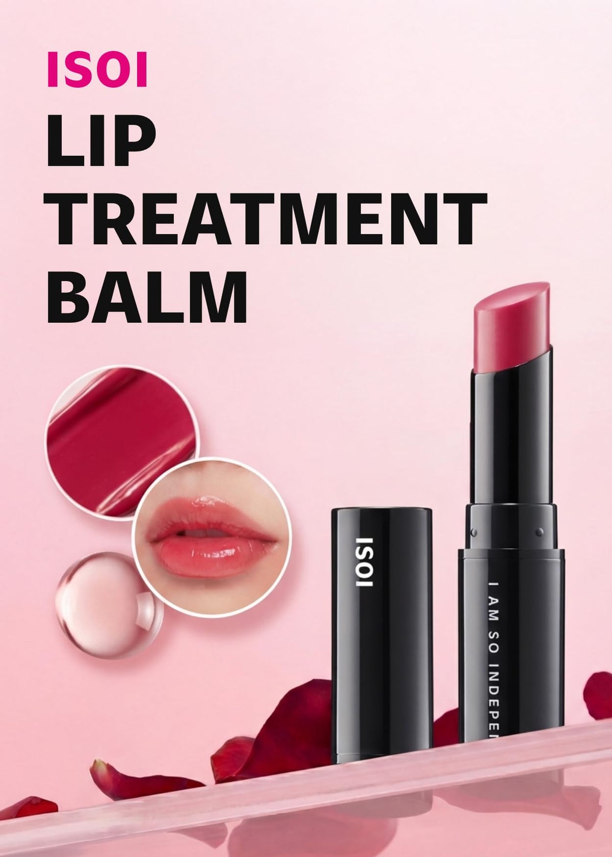 ISOI open balm stick close-up showing smooth tip and easy application