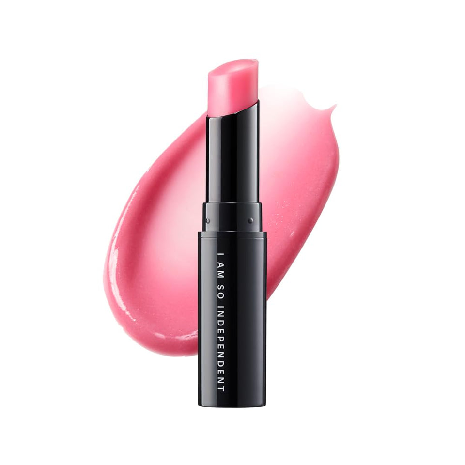 ISOI front packaging showing compact baby pink tinted balm for travel-friendly hydration