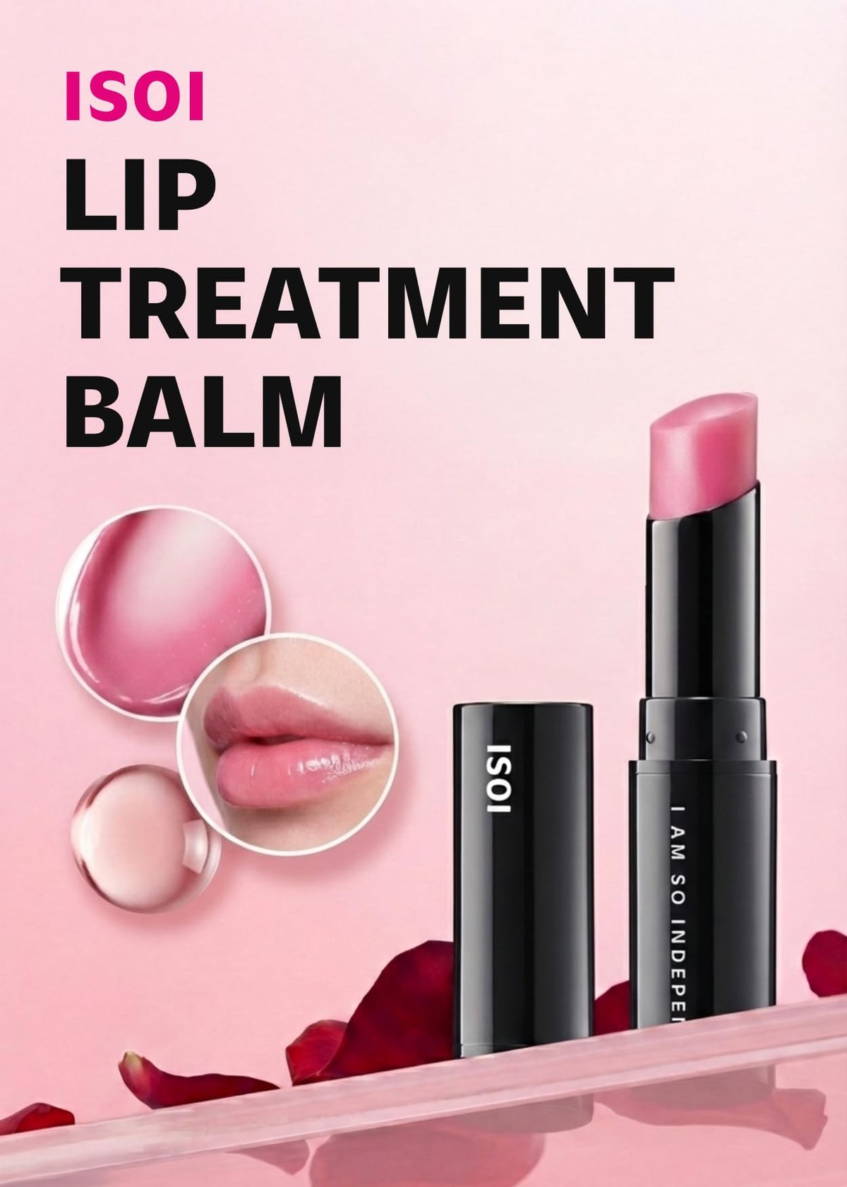 ISOI open cap revealing smooth translucent balm texture for lightweight moisture